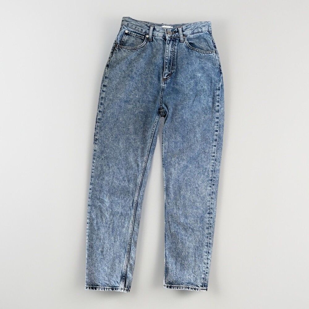 Sandro Paris Jeans Womens Size 38 Denim Vintage Wash High Rise Mom Straight Leg - Picture 2 of 10